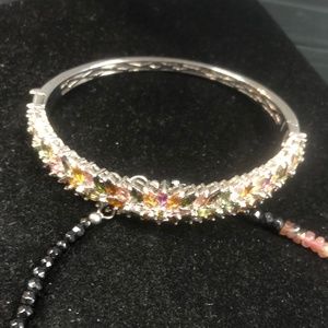 Multi-Tourmaline Bangle Bracelet